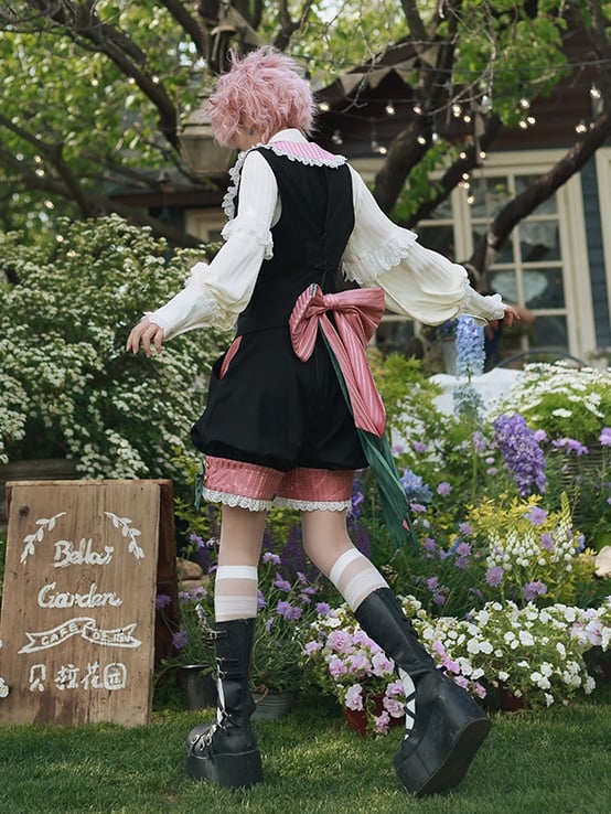 und Weste Lolita-Kragen Rosa Blazer Ouji + Circus Vibes Schwarz