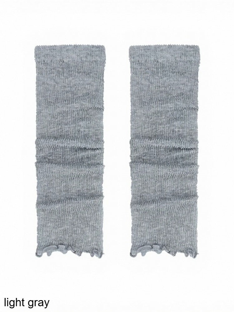 Ribbed Semi-sheer Ruffle Leg Warmers - ModaSwings