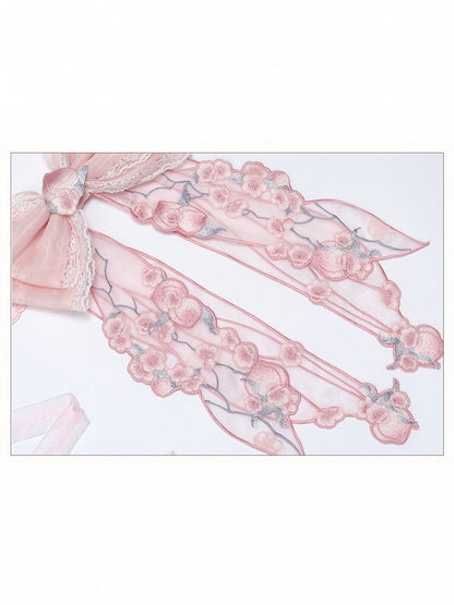 Sweet Pink Lolita Bow Waist Belt - Yimu Walnut