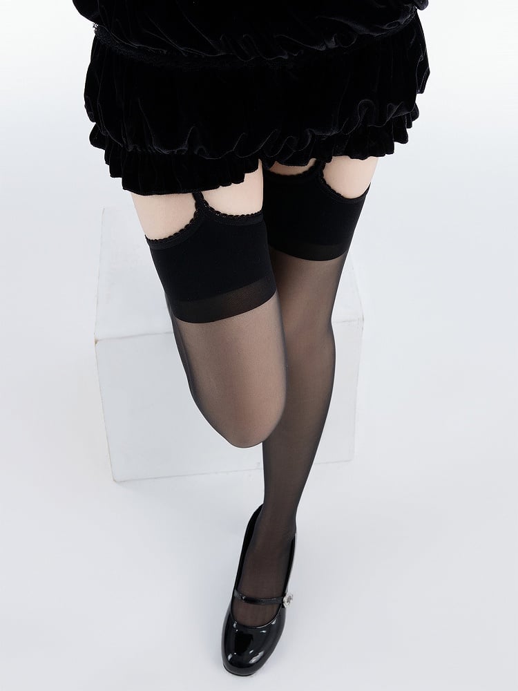 Suspender Knee Stockings Over 4 Colors