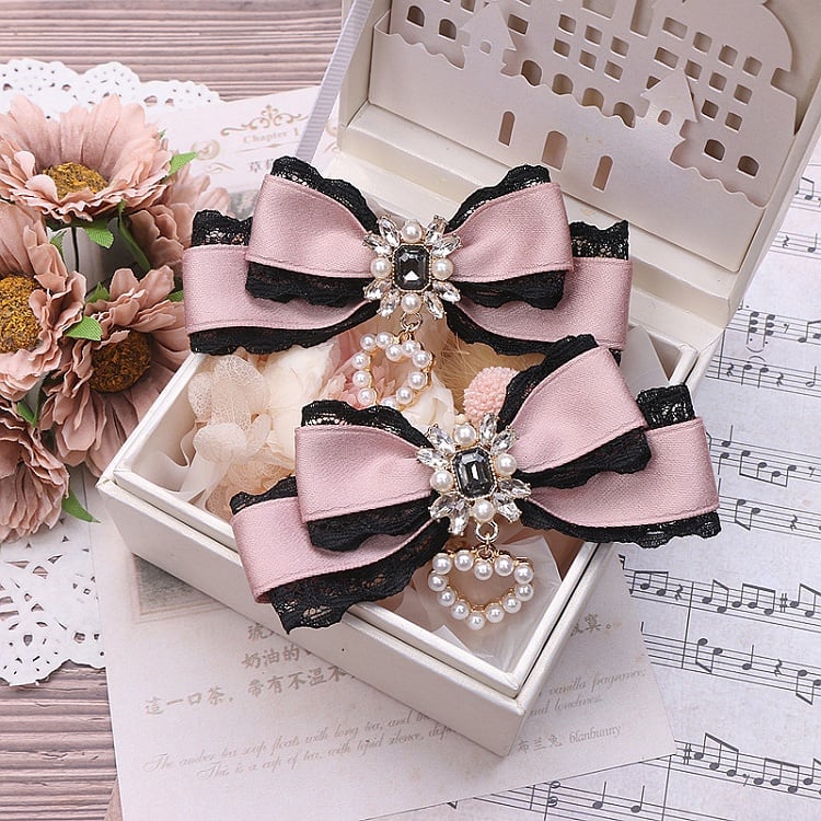 Rhinestone Color 4 Lace Options Kei Bowknot Jirai Hairclip