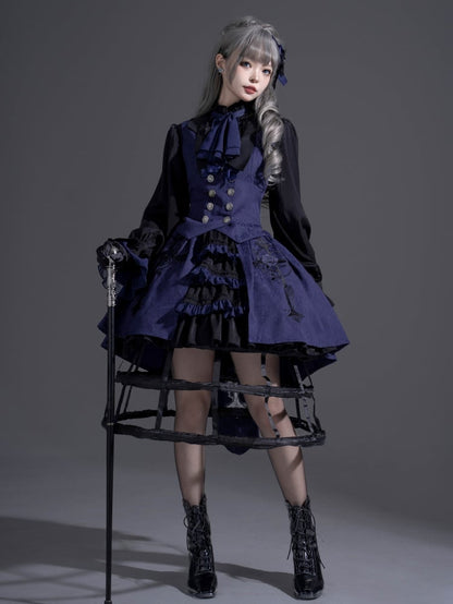 王子ファッション ダークブルー ベスト 黒執事 シエル・ファントムハイヴ バイブス