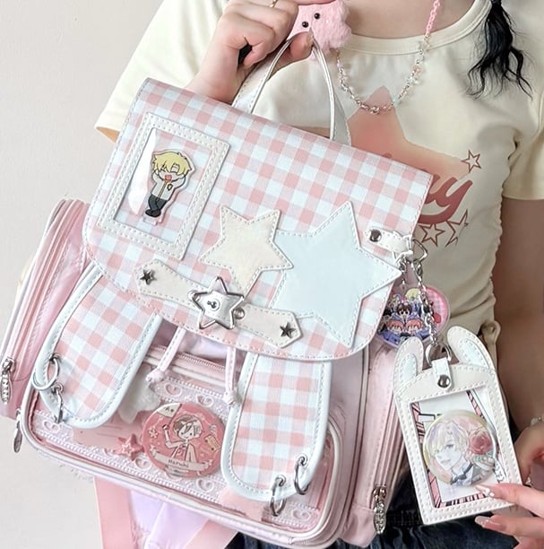 Ear Kawaii Detachable Holder With Card Backpack Bunny Charm Pink Ita