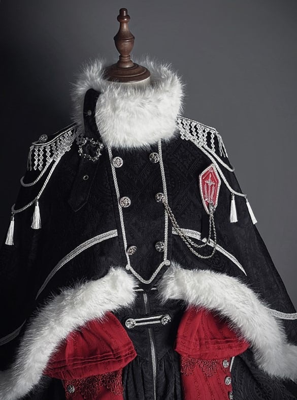 Embroidered Accents Chain Sword Black/Red Badge with Lolita