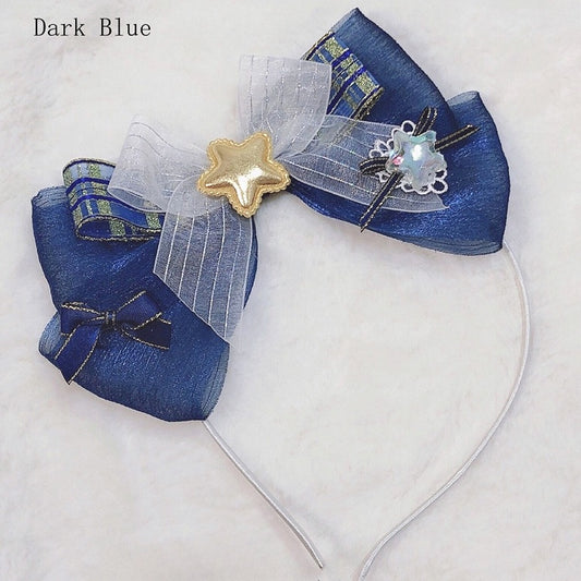Lolita KC Idol Bowknot Blue Decorated Star Dark/Light