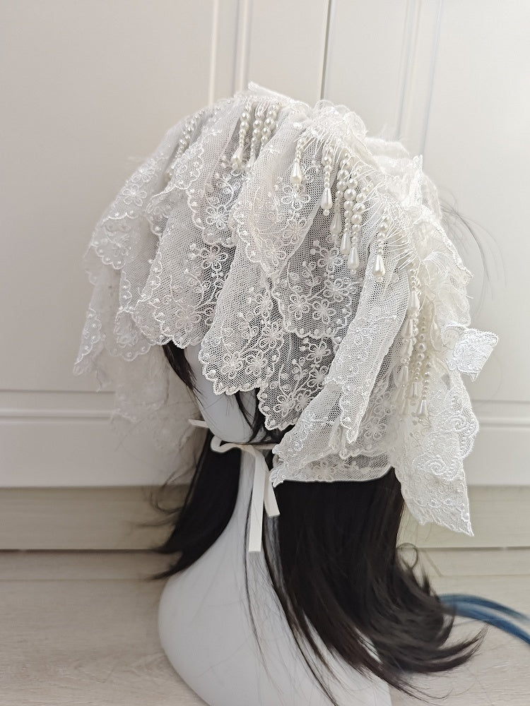 ブラック / ホワイト / アプリコット ボンネット