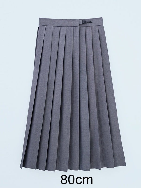 Grey High Waist JK Pleated Skirt - Lan Jian Chuan