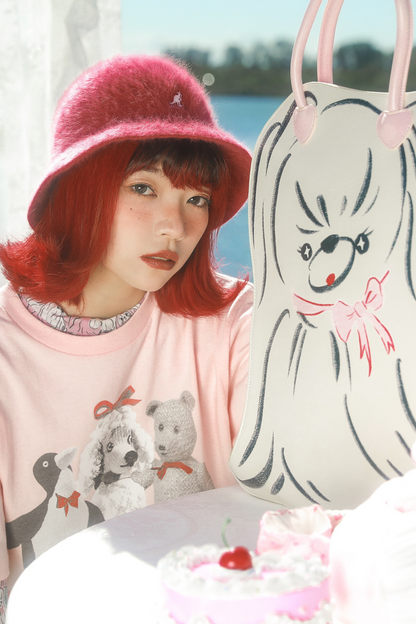 クマペンギンコラージュヴィンテージTシャツ