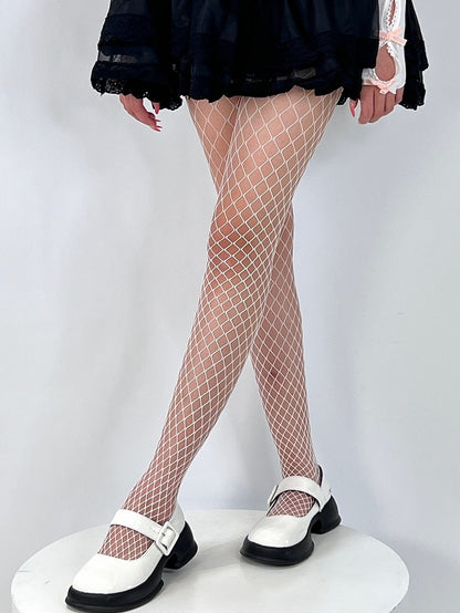 Y2K Black/White Regular Fishnet Tights Version