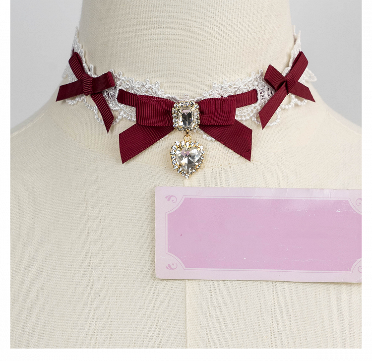 Chain Layer 11 Detachable Double Beaded Heart Jirai Choker Kei Charms Rhinestone with Options