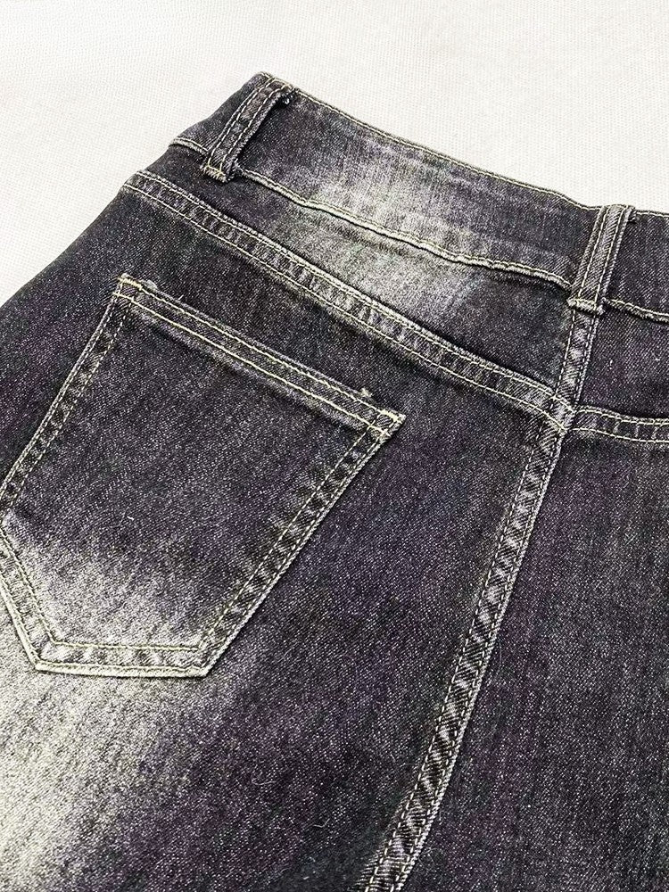 Black Wash Design Denim Bittersweet Faded Shorts