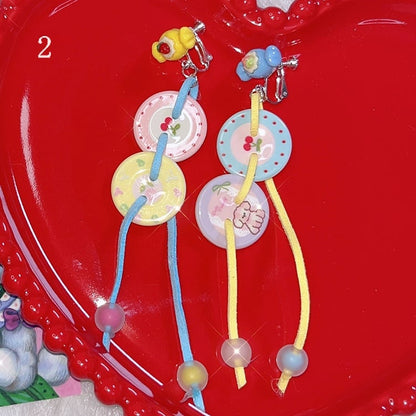 Beaded Charm Options Button 4 Ear Clips