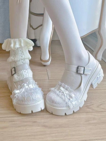 Off-White Lolita Mary Janes - Classic 6cm Low Heel with Bow Accents