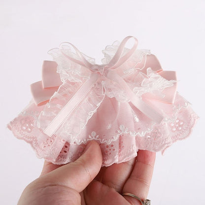 Bowknot Blue/Pink Hairclip Lolita Lace