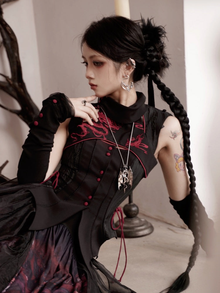 Red / Black / Purple Fluffy Claw Clip