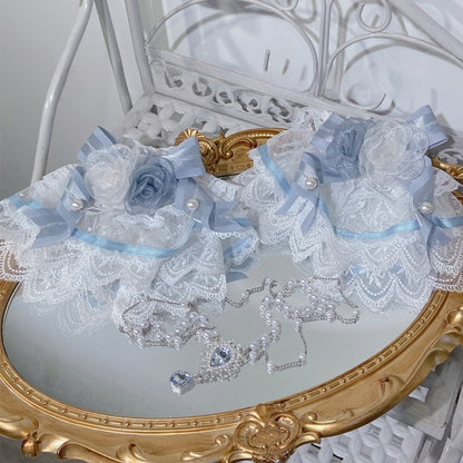 Cuffs Lace Lolita Wrist Flower Bow Decorated