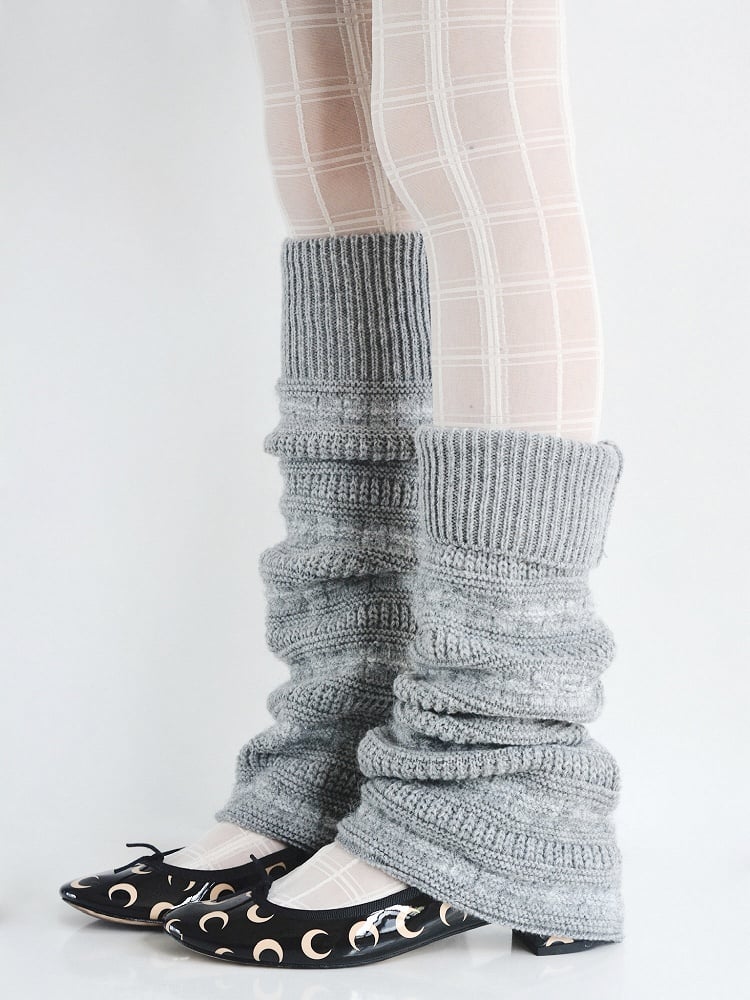 6 Colors Sequin Decorated Flared Knitted Leg Warmers