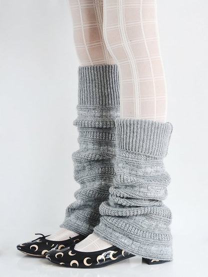6 Colors Sequin Decorated Flared Knitted Leg Warmers