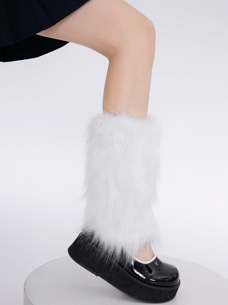 Y2K Black/White Plush Leg 20CM/30CM/40CM Warmers