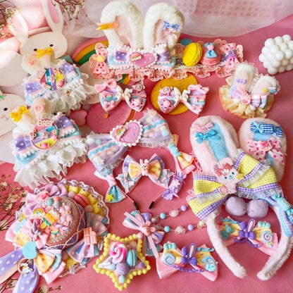 Bunte Schleife Haarspange Abzeichen Halskette Handgelenksfesseln