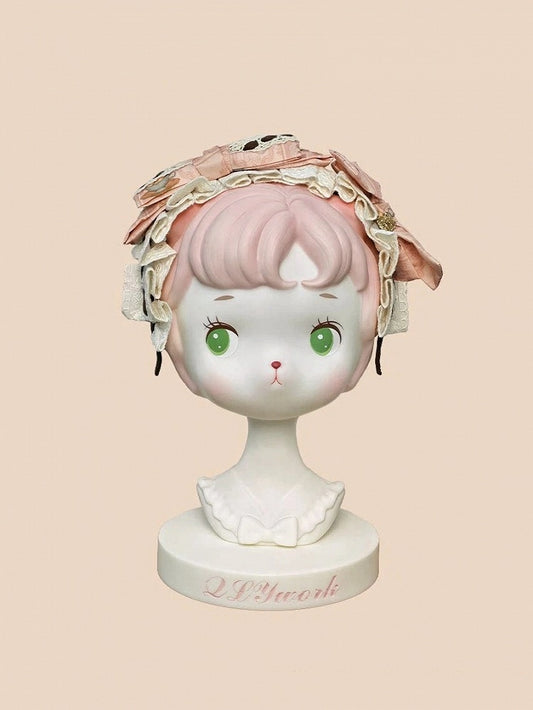 Pink Bows Cream Ruffle Lolita KC - Stars Fall on the Foggy Island