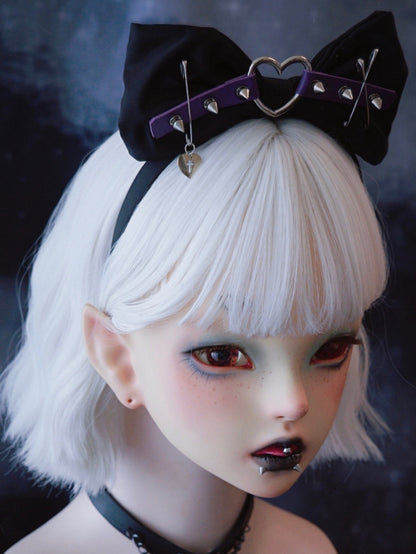 KC Studs And Purple Black With Heart Buckle