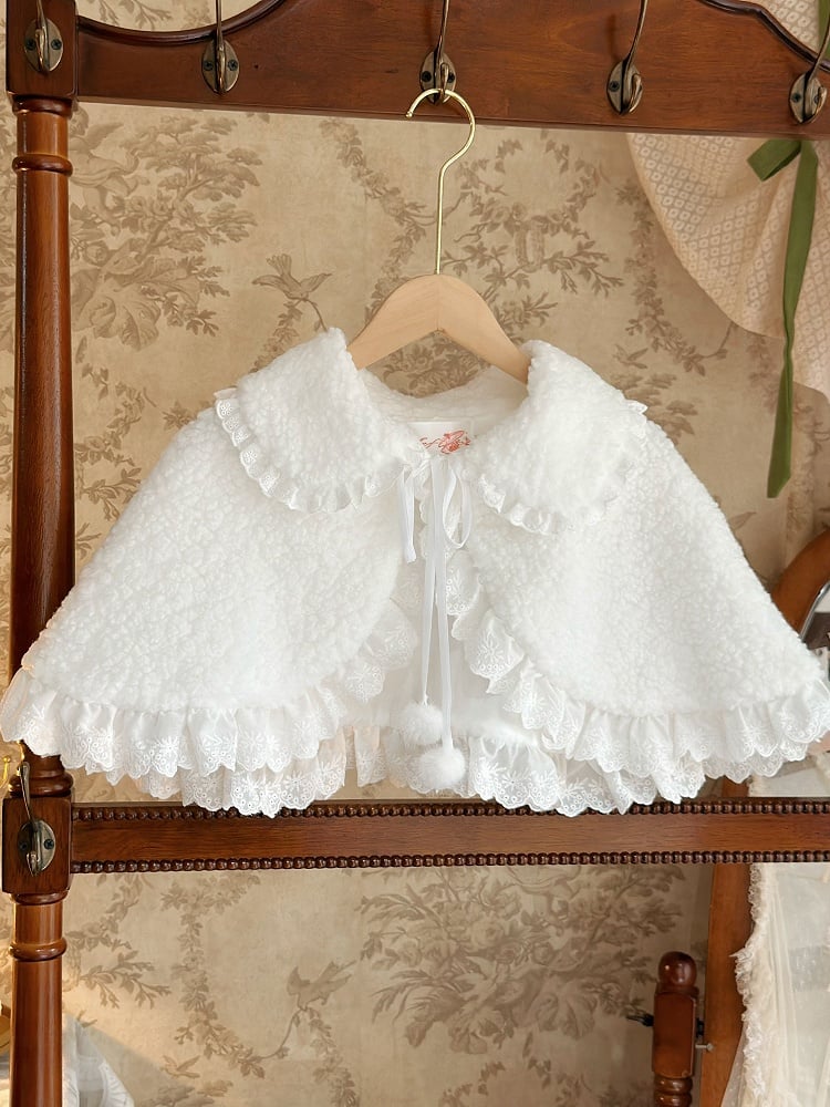 White Winter Lolita Fleece Cape