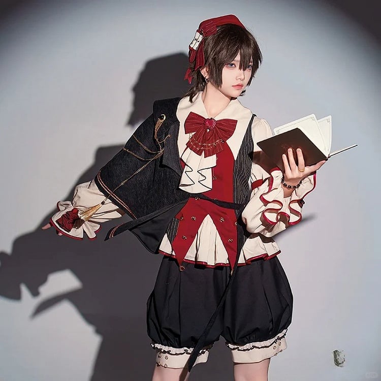 Ouji Rot und Weste Fashion Striped Schwarz