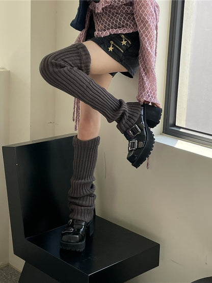 Leg 70CM Warmers Knitted Color Options 15