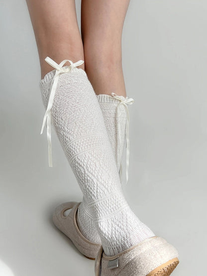 Calf Tie-Up Textured Colors) (4 Knit Socks