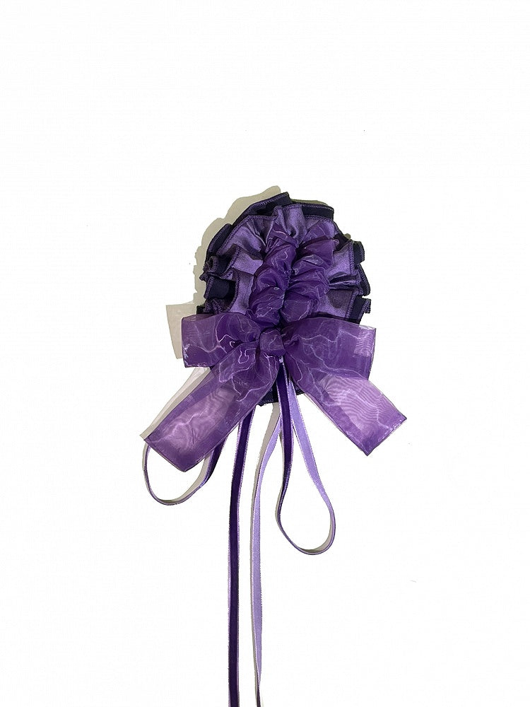 / Hairclip Floral Black Purple Red