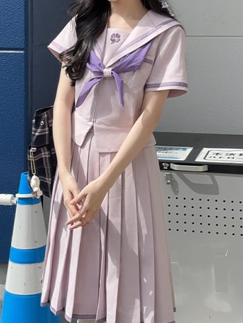 JKネクタイパープルスタイルボウユニフォームプレッピー