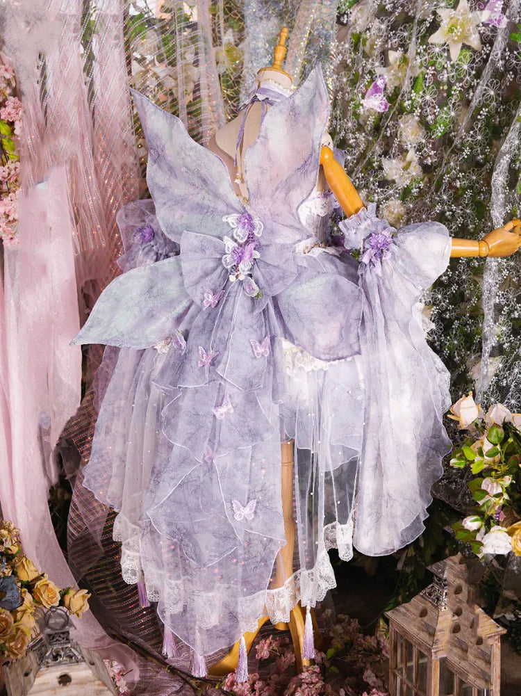 Dress Fairy Set Design Purple Butterfly JSK Princess Lolita Floral Full