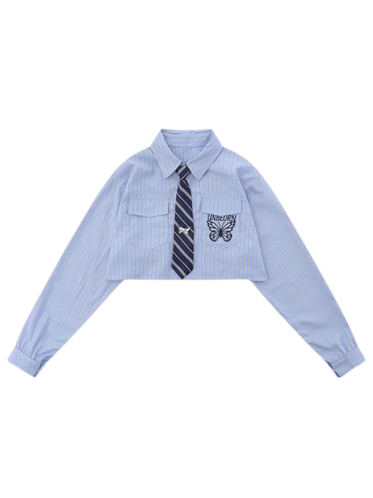 Butterfly Retro American Pocket Kurzes Hemd