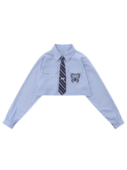 Butterfly Retro American Pocket Kurzes Hemd