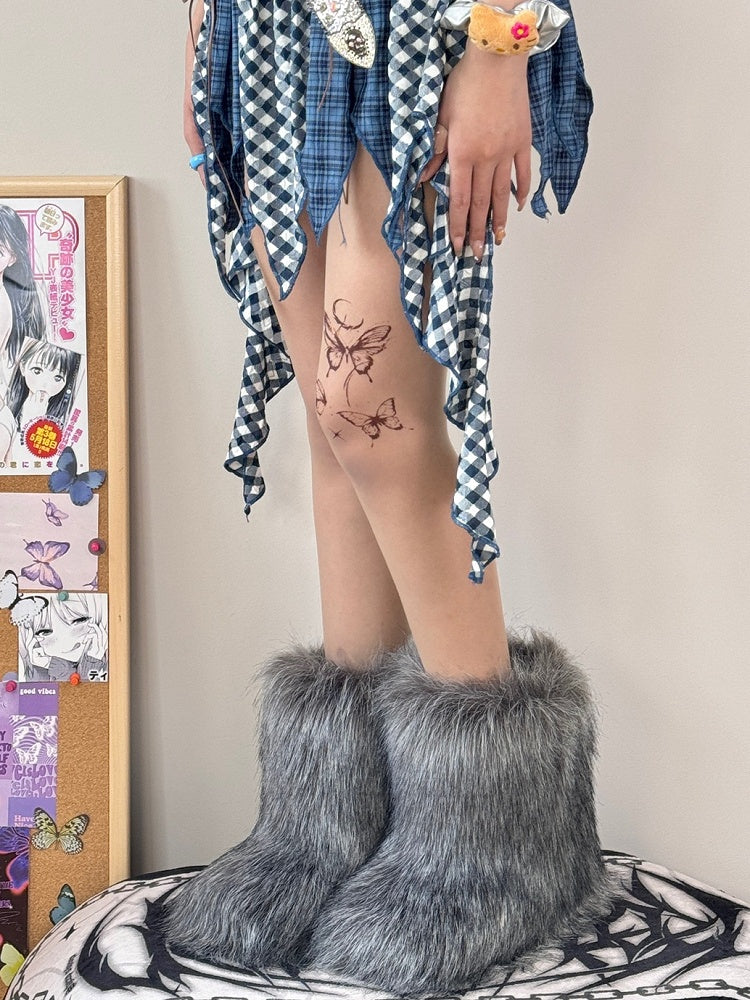 Nude Tights Butterfly Y2K Print