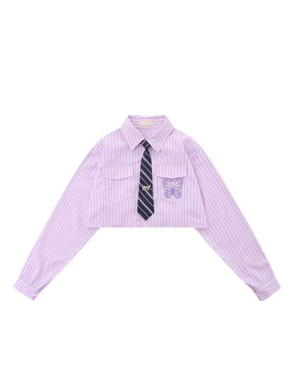 Butterfly Retro American Pocket Kurzes Hemd