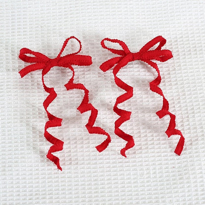Lolita Pair Sweet Colors Hairclips Ribbon A Bowknot Cute 15 And Curly of