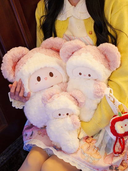 Taschengröße WeißRosa Klein/Mittel Maus Rucksack/Crossbody Süßer Plüsch