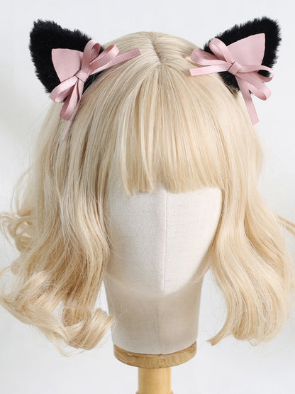 Plush Ear 5 Hairclips Kitty Colors Pair of A