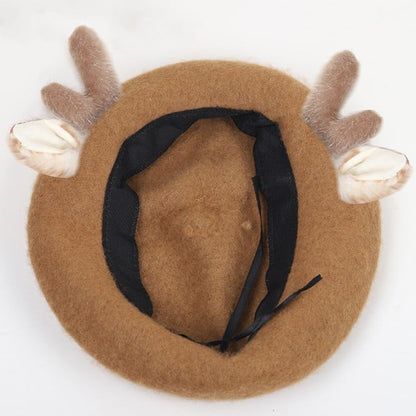 Brown Antler Sweet Deer Lolita and Beret Ear