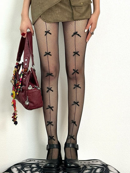 Details Fashion Blue/Black/Red/White Bowknot Tights Gyaru