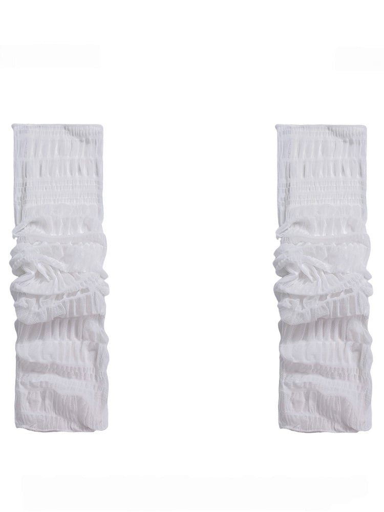 Tulle Warmers Ruffled Thin White Loose Leg