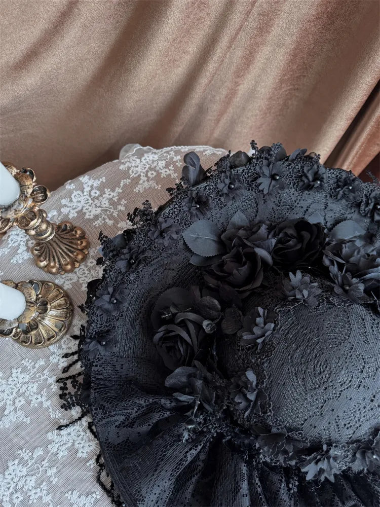Black Gorgeous Dark Gothic Lolita Hat