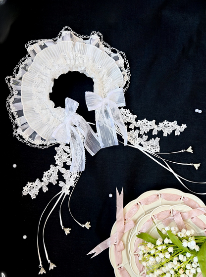 Trimmed of with Floral Lily Valley Lolita KC Ribbon White the Accents Lace and