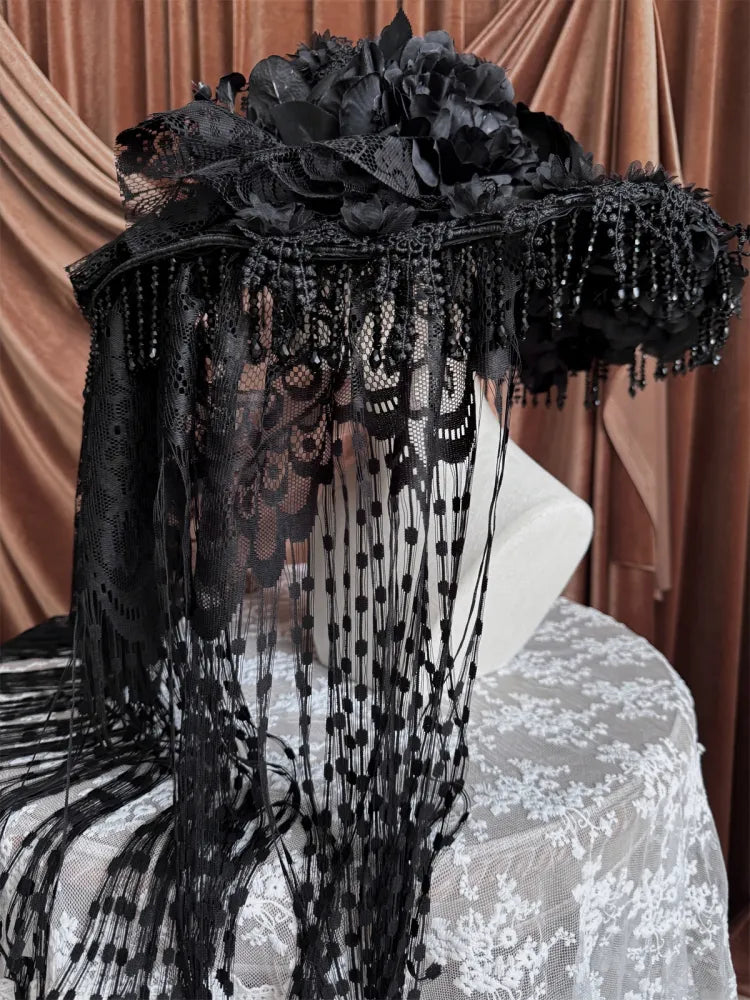 Black Gorgeous Dark Gothic Lolita Hat