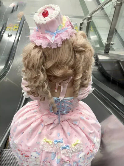 Yellow Mini / Lolita Cake Pink Hat Sweet