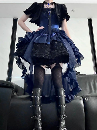 Detachable with Bolero Velvet Sleeves Black Bell
