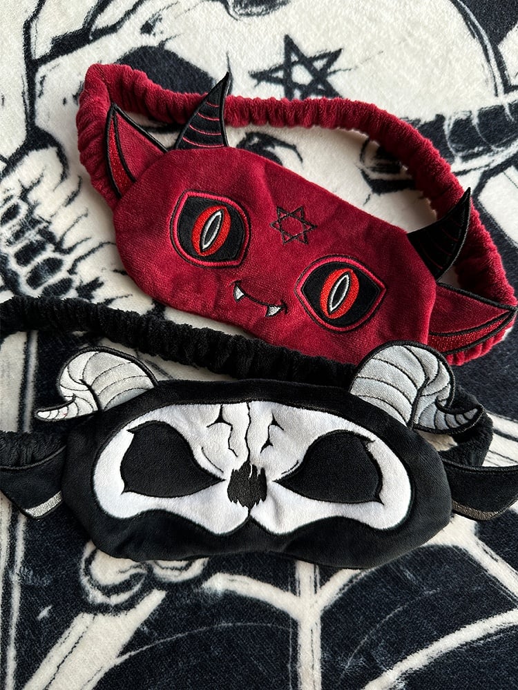 Black and White Grim Reaper Gothic Plush Sleep Mask