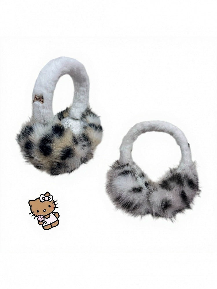 Leopard Print Plush Ear Muffs - IVONA boutique
